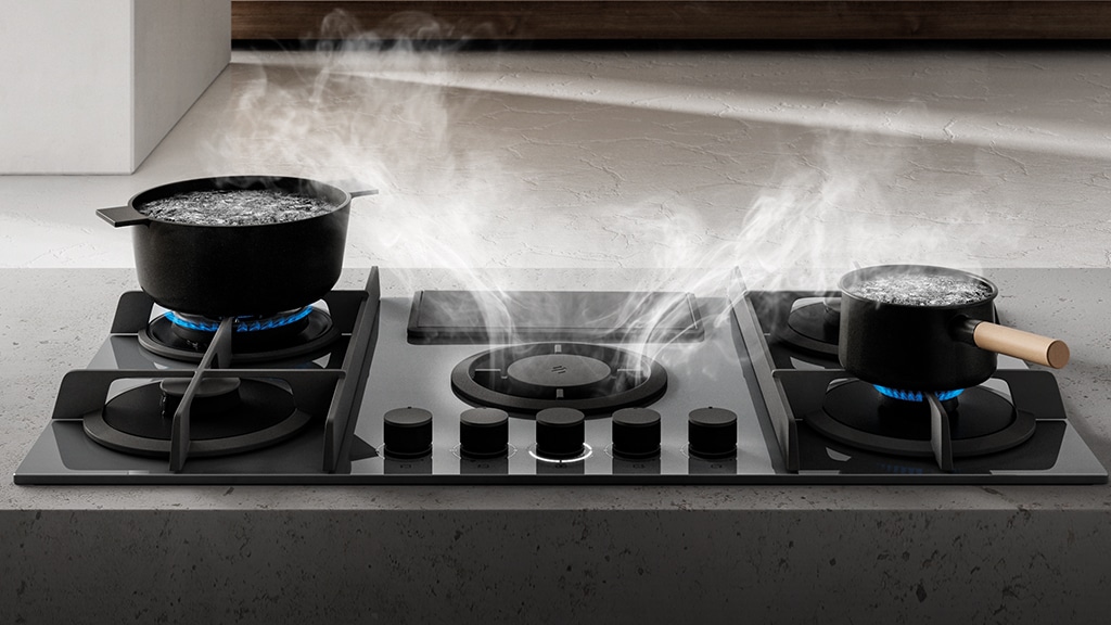 Elica NikolaTesla Flame Aspiration Hob PRF0147740A Dual Pots