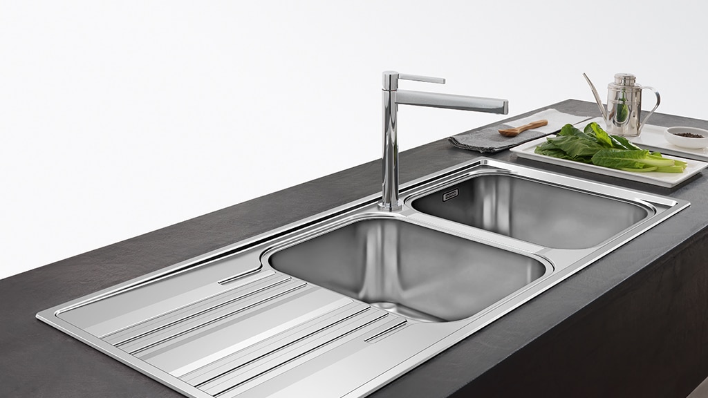 Franke Double Bowl Drainer Smart Line Stainless Steel Sinks Inset Versatility LHD