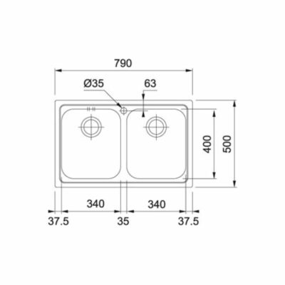 Franke Logica Line Kitchen Sink LLX 620 1010153292 - Technical Drawings