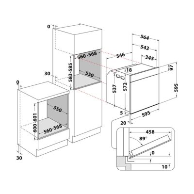 Whirlpool-Absolute-Built-In-Oven-AKZ9-06230-NB-Technical-Drawing