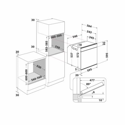 Whirlpool-W6-W7-Built-In-Electric-Oven-W6-OM4-4S1-H-BSS-Technical-Drawing