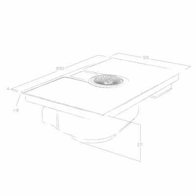 Elica Nikolatesla One BL A 83 Aspiration Hobs PRF0120977 - Dimensional Drawing