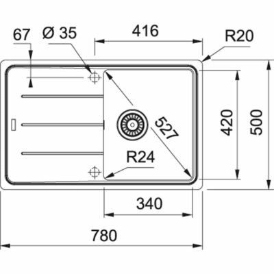 Franke Boston BFG 611-78 Kitchen Sink - Technical Drawings