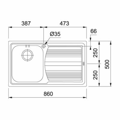 Franke Logica Line LLX-611 Kitchen Sink 101.0085.775 Technical Drawings