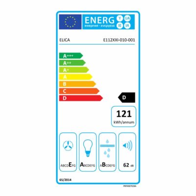 Energy Label - Elica Kuadra Island Kitchen Hood