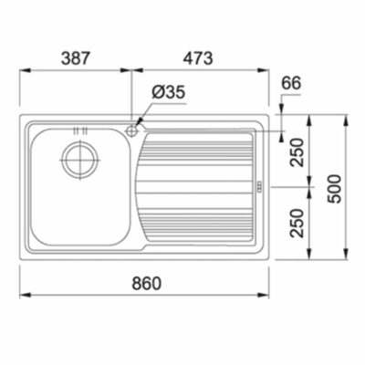 Franke Logica Line LLX-611 L Sink 101.0085.776 Technical Drawings