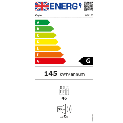 Energy Label Caple-Classic-Undercounter-Dual-Zone-Wine-Cabinet-60CM-WI6135