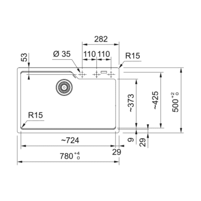 Franke Urban UBG610-72 Kitchen Sink 114.0686.805 - Technical Drawings
