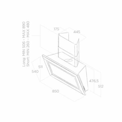 Elica Amélie Wall Mounted Hood PRF0094413 -e