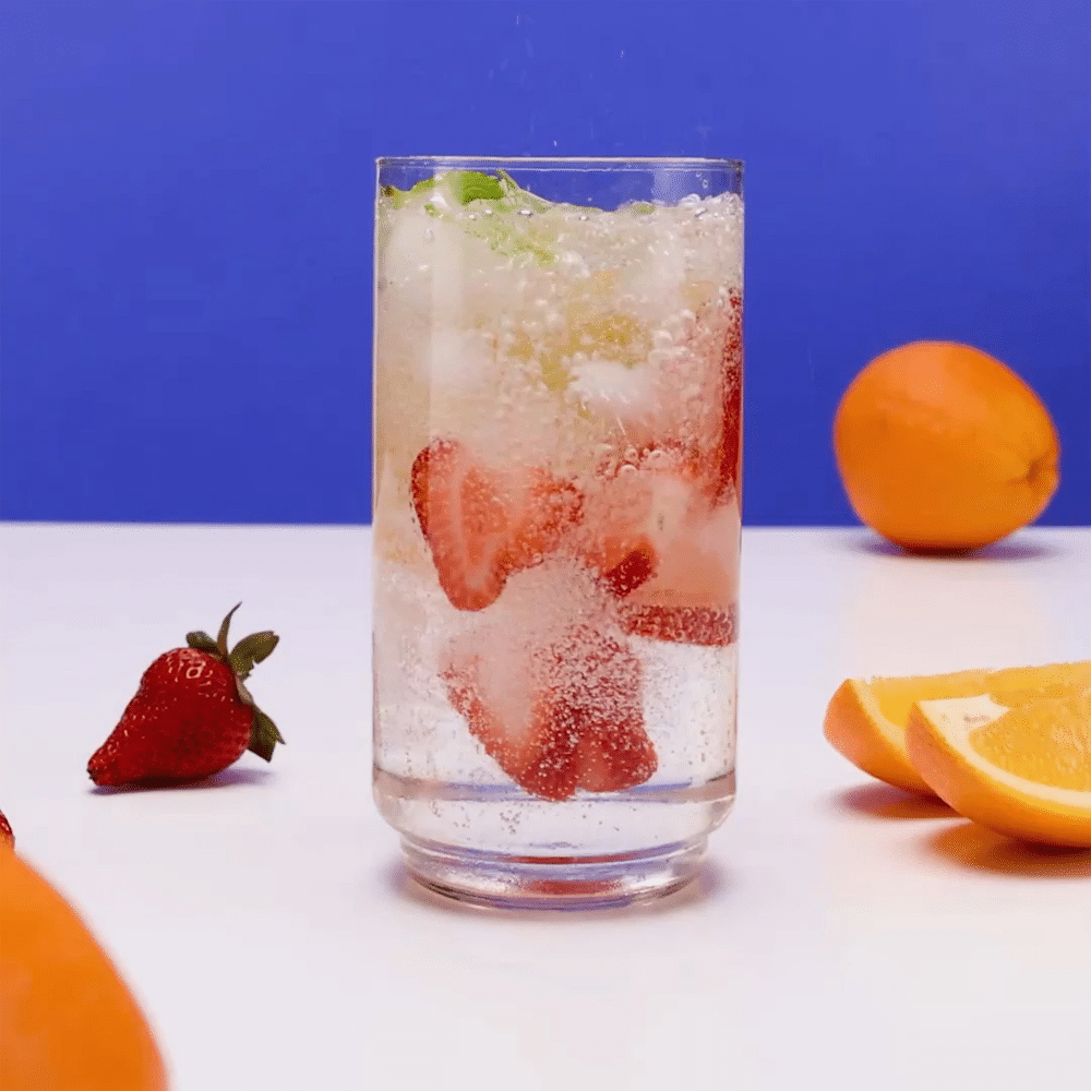 SodaStream Orange Strawberry and Mint Infusion Mocktail