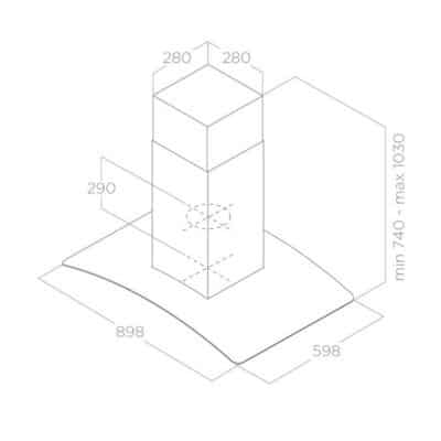 Elica Reef Island Hood IX A 90X60 prf0150290 -b