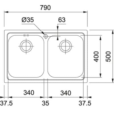 Franke Logica Line LLX 620 Satin Stainless Steel Kitchen Sink 101.0153.289 -b