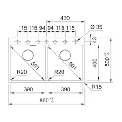 Franke Maris MRG620-39 Kitchen Sink 114.0666.366 - Technical Drawings 2
