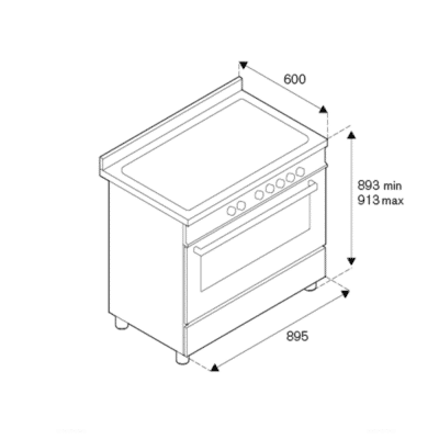 Bertazzoni Heritage Series Free-Standing Gas Cooker - Technical Drawings