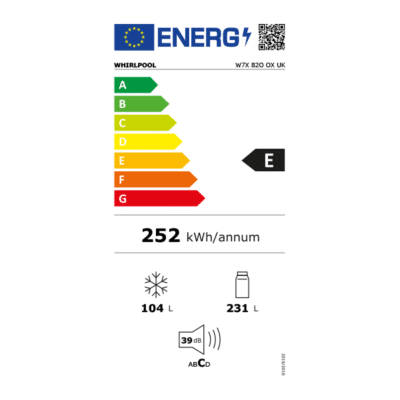 Whirlpool W7X 82O OX UK Freestanding Fridge Freezer - Energy Label