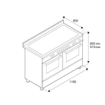 Bertazzoni-Heritage-Series-Electric-Double Oven-120cm Technical Drawings