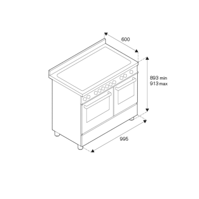 Bertazzoni-Heritage-Series-Electric-Double Oven-technical Drawings