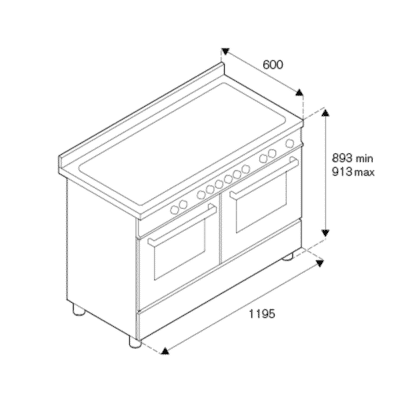 Bertazzoni-Master-Series-Electric-Double Oven-120cm - Technical Drawings