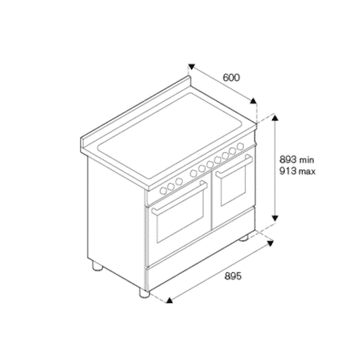 Bertazzoni-Master-Series-Electric-Double Oven-90cm - Technical Drawings