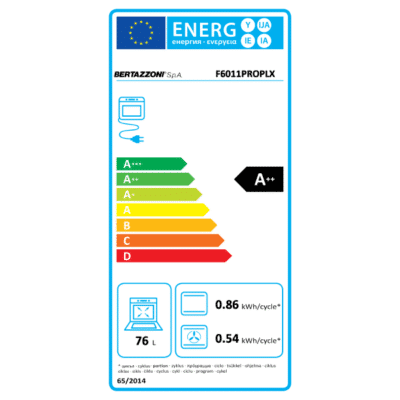 Bertazzoni Professional Series Built In Electric Oven LCD 60CM - Energy Label