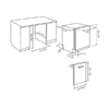 Hoover H-Dish 500 Built In Dishwasher HI5B7F1S - Dimensional Drawings