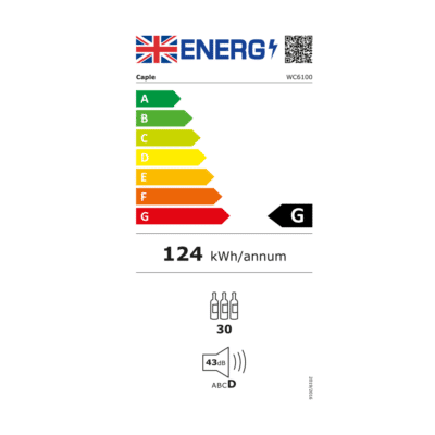 Caple Sense In-Column Wine Cooler WC6100 - energy Label