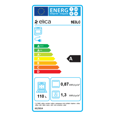 Elica Virtus Built In Electric Oven PRF0191768 - Energy Label