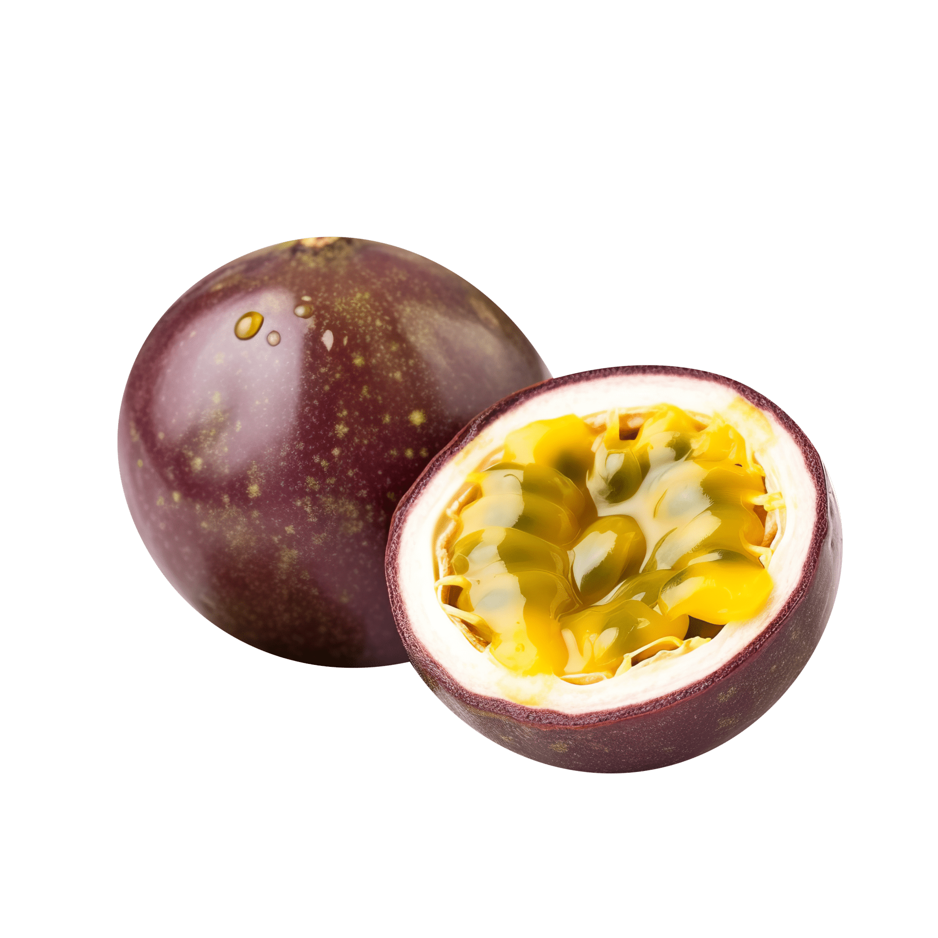 fresh-passion-fruit-with-slice-isolated-on-transparent-background-free-png