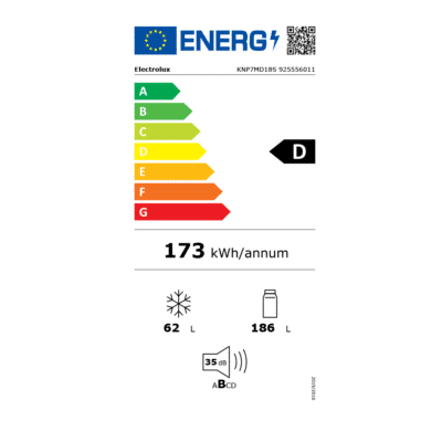 Electrolux GreenZone Series 700 Built In Fridge Freezer KNP7MD18S - Energy Label