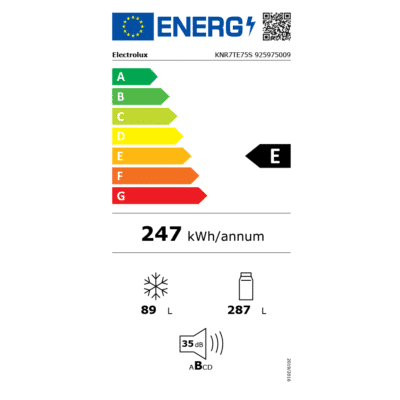 Electrolux GreenZone Series 700 Built In Fridge Freezer KNR7TE75S - Energy Label