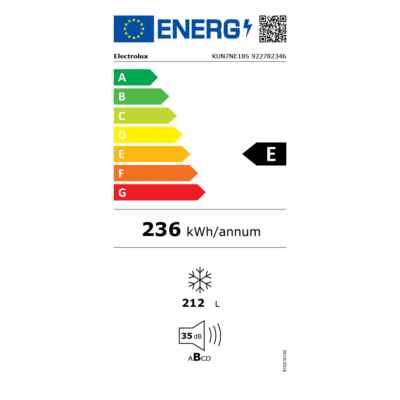 Electrolux KUN7NE18S Built In Freezer - Energy Label