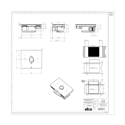 Elica NikolaTesla Switch Glow Aspiration Hob PRF0196335 - Dimensional Drawings 2