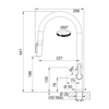 Franke Maris Slim Clear WaterJ Pull Out 3 Way Kitchen Mixer 120.0730.911 - Dimensional Drawings