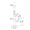 Franke Maris Slim Clear WaterJ Pull Out 3 Way Kitchen Mixer 120.0730.911 - Dimensional Drawings a