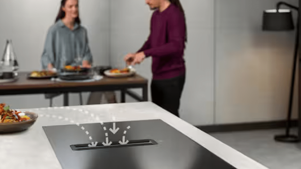 AEG Series 6000 Induction Hob with Built In Extractor NCP84C01AZ f
