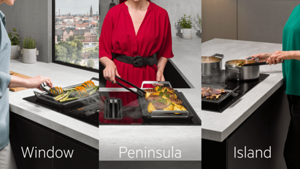 AEG Series 6000 Induction Hob with Built In Extractor NCP84C01AZ g