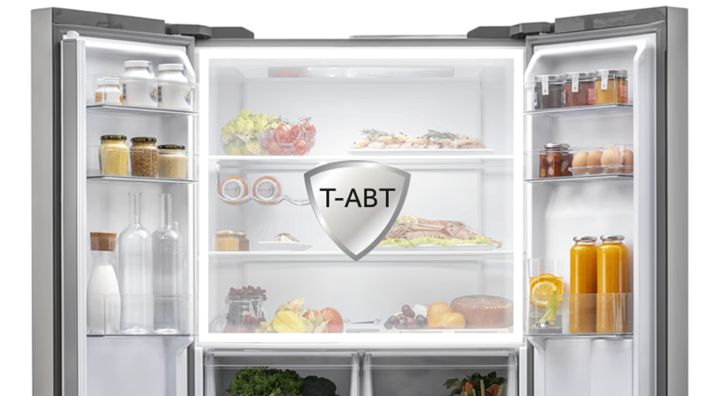 Haier Cube 90 Series 3 American Style Fridge Freezer HCR39F19ENPT A1