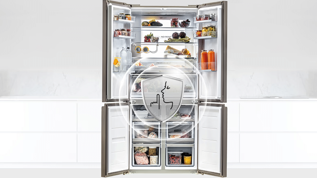 Haier Cube 90 Series 3 American Style Fridge Freezer HCR39F19ENPT A5