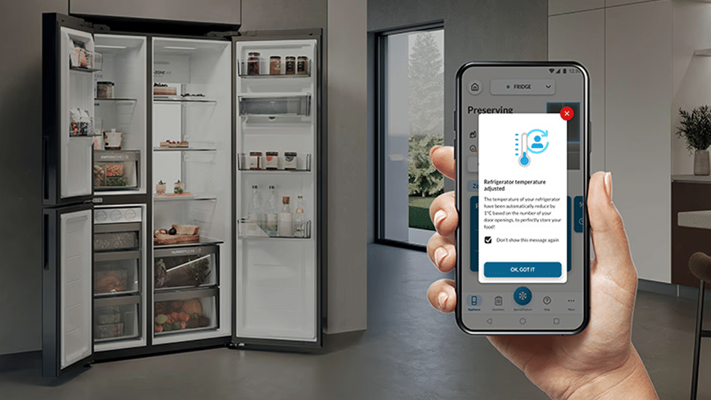 Haier Cube 90 Series 3 American Style Fridge Freezer HCR39F19ENPT A7