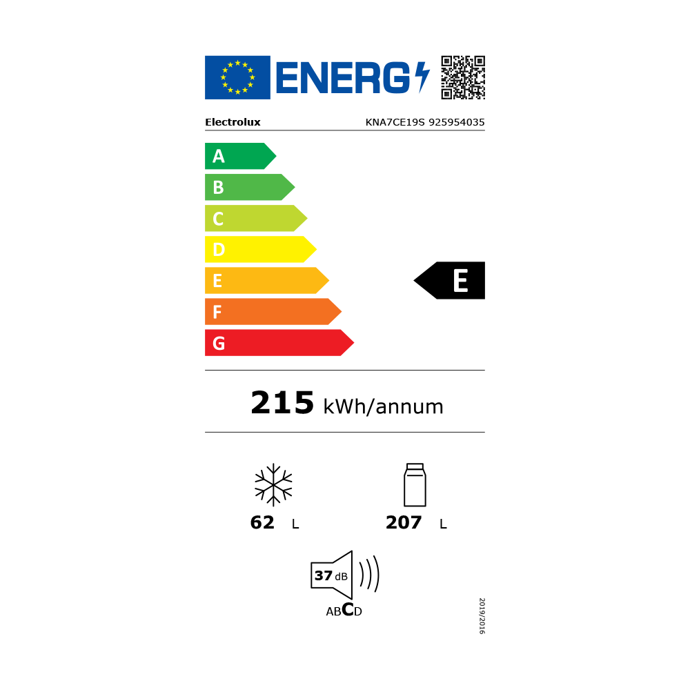 Electrolux AI CoolAssist® Series 700 Built In Fridge Freezer KNA7CE19S - Energy Label Electrolux AI CoolAssist® Series 700 Built In Fridge Freezer KNA7CE19S - Energy Label