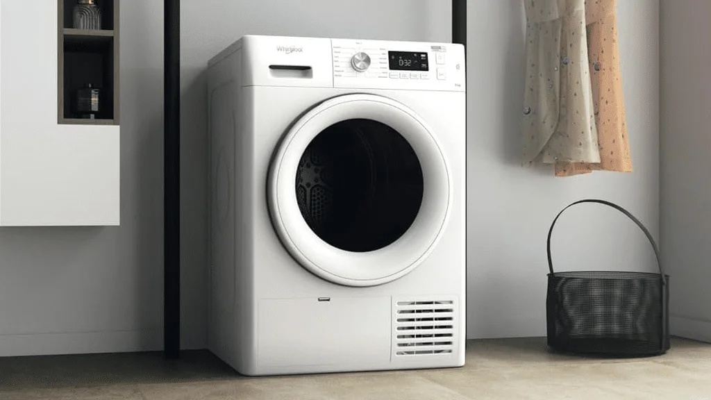 Whirlpool front-loading tumble dryer in laundry room – Crosscraft Malta